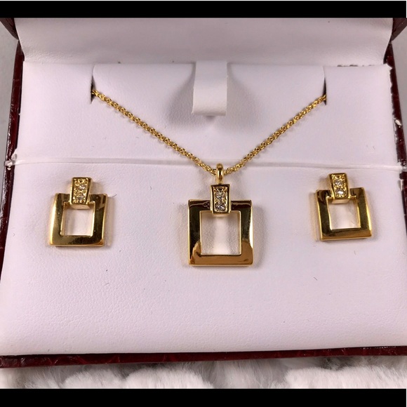 ✅🆕❤️Necklace earring set 10k gold plated - Picture 2 of 7